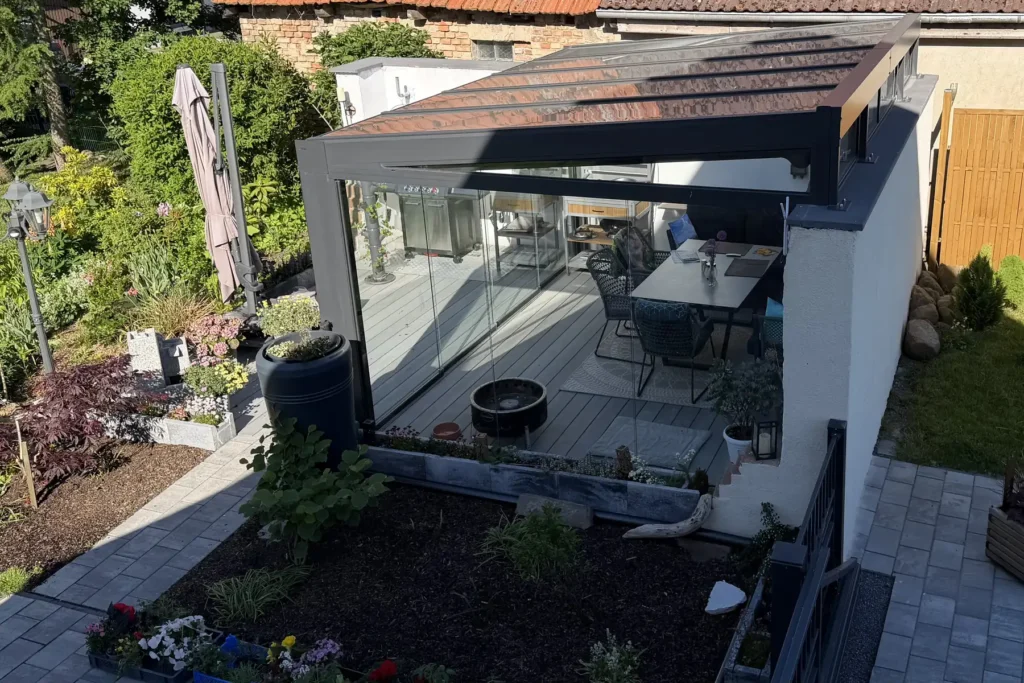 Terrasse, die auch im Winter nutzbar ist