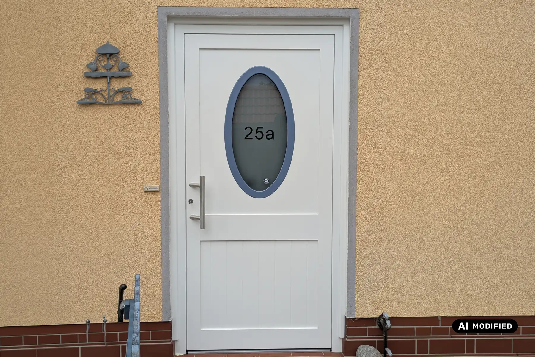 Haustür nach Kundenentwurf in Taubenblau
