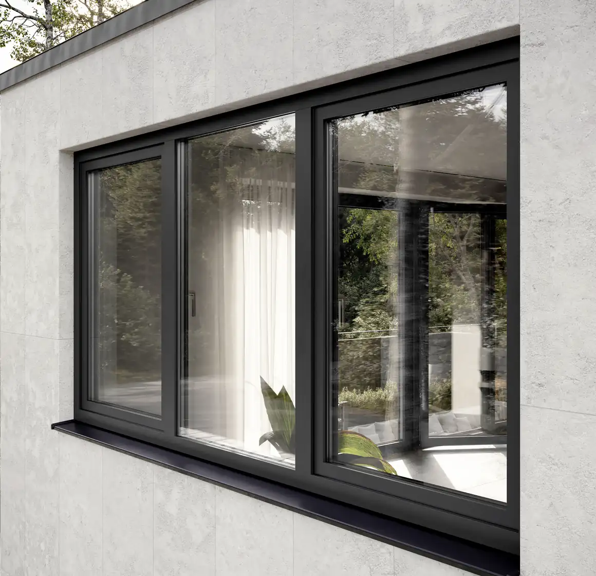 Neue Fenster in einer Hausfassade